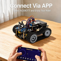 ACEBOTT OEM Kit de Robot Tanque Educativo STEM ESP23 WIFI APP para Niños Escolares, Kit de Ruedas de Robot de Codificación DIY con Control Remoto para Arduino