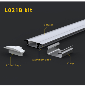 Tùy chỉnh <span class=keywords><strong>LED</strong></span> dải ánh sáng nhôm hồ sơ 17*7 Mét lõm <span class=keywords><strong>LED</strong></span> Nhôm hồ sơ kênh với khuếch tán trắng đen - Product Image 4