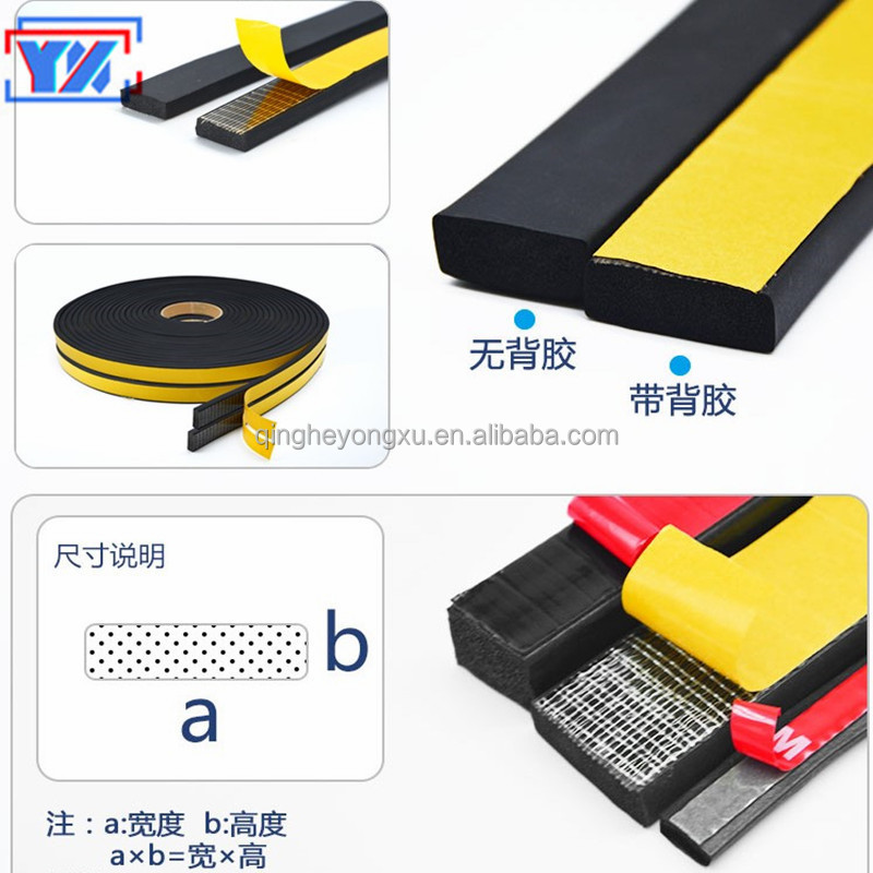 f<i></i>rame edge sealing epdm flat foam rubber trim seal strip