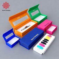 Boîtes d'emballage pour faux ongles rigides en carton écologique coloré Baoren, matériaux recyclés, haut de gamme, transparentes