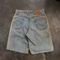 EIDEO OEM ODM Custo Eco bleach Stone Wash Ripped Patch Straight Denim Shorts Straight Fit Shorts Cuffs Distressed Jorts pour Hommes