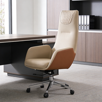 Chaise de bureau ergonomique pivotante en cuir, mobilier de bureau, chaise de direction à dossier haut, ensemble chaise de bureau et bureau d'ordinateur