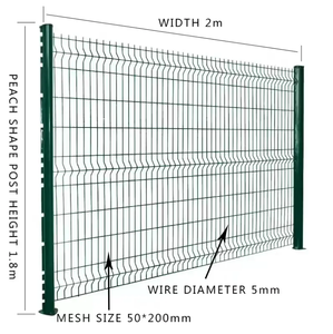 Clôture de jardin décorative en <span class=keywords><strong>métal</strong></span> 3D en V 50x200mm <span class=keywords><strong>Panneau</strong></span> de clôture en treillis soudé 3D enduit de PVC - Product Image 5