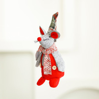 Vente en gros de mini-souris en peluche de Noël, figurine mignonne de Noël, ornement de table, décoration de fête pour la maison