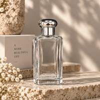 Flacon de parfum en verre de luxe 50 ml, noir mat, vaporisateur, emballage de parfum