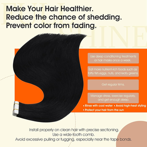 Extensioni per capelli con nastro biadesivo a doppia trama, in capelli umani Remy, con punte spesse, dall'aspetto naturale, a lunga durata, con trama adesiva effetto pelle - Product Image 3