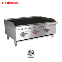 Gril Radiant Commercial à Gaz pour Restaurant avec Certificat ETL, 2, 3 ou 4 Brûleurs, Gril à Lave, Barbecue de Comptoir, Charbroil Radiant