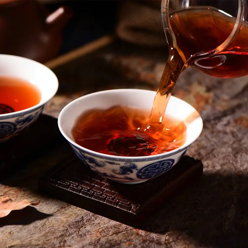 Çin selenyum açısından zengin elementler probiyotik zengin post-fermente siyah çay Fu çay probiyotik koyu çay