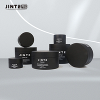 Pots cosmétiques plats en PETG noir mat, vides, 1 oz, 2 oz, 3,4 oz, 100 ml, pour cire et gel pour hommes – Vente chaude