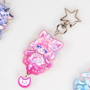 Dessin animé imprimé Q Version <span class=keywords><strong>attaque</strong></span> Titan figurines d'anime UV imprimé acrylique Cosplay bijoux en plastique porte-clés pour cadeau d'amis - Product Image 5