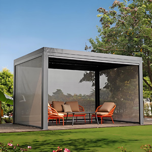 <span class=keywords><strong>Petit</strong></span> pavillon de <span class=keywords><strong>jardin</strong></span> à télécommande automatique Pergolas d'extérieur en aluminium Gazebos Abris en PVC étanche - Product Image 4