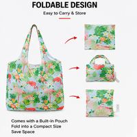 Sac de courses pliable léger personnalisé, sac à main compact réutilisable, sac d'épicerie durable avec pochette individuelle OEM ODM