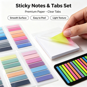 Ensemble de notes autocollantes et d'onglets SK, blocs-notes autocollants codés par couleur, marqueurs d'index, organisation multi-styles, faciles à utiliser - Product Image 3