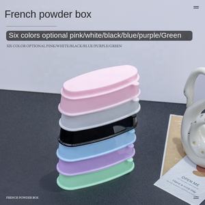 Bandeja de polvo de brillo profesional Easy Do Smile Line Caja de almacenamiento de polvo de inmersión de uñas Reciclaje Manicura francesa Herramienta de Arte de uñas - Product Image 3