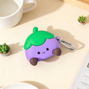 Étui de protection en silicone pour écouteurs <span class=keywords><strong>VILO</strong></span>, motif aubergine mignon de dessin animé, anti-chute et écologique, compatible avec les modèles 2/3/4/<span class=keywords><strong>Pro</strong></span>/<span class=keywords><strong>Pro</strong></span> 2 - Product Image 5