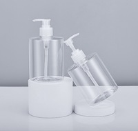 Bouteille de shampooing de gel douche de 500ml Bouteille de presse en plastique transparent PET