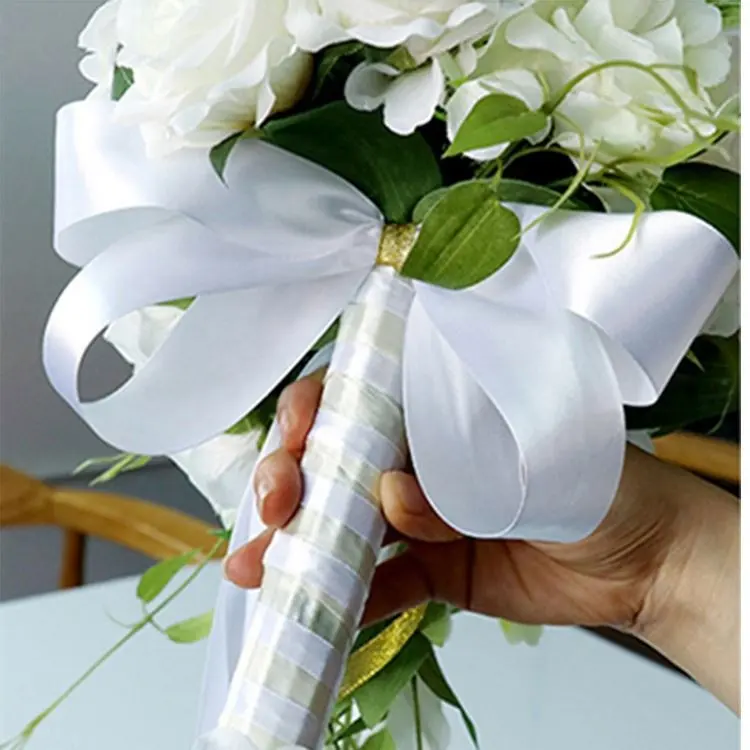 Supporto da sposa bouquet holder 15 teste di rosa di seta wedding bouquet di fiori