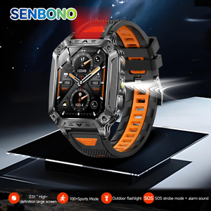 SENBONO AK86 <span class=keywords><strong>Smartwatch</strong></span> da Esterno con Assistente Vocale, IP68, Chiamate Wireless, Monitoraggio Frequenza Cardiaca, Tracciamento del Sonno, Grande <span class=keywords><strong>Smartwatch</strong></span> per Uomo - Product Image 1