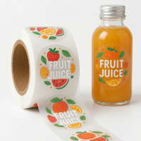 Étiquettes autocollantes personnalisées transparentes et imperméables pour bouteilles d'eau minérale, en vinyle plastique, pour jus et boissons, en rouleau