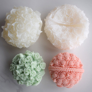 Día de San Valentín 3D Rosa cesta forma vela moldes de silicona para hacer vela resina Pilar aromaterapia velas cera jabón flor - Product Image 4