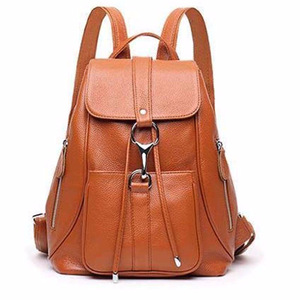 Women <b>Backpack</b> Genuine Leather Fashion All-match Simple College Style Casual <b>Backpack</b> - Product Image 1