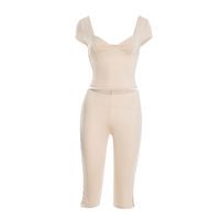 Viviblook C26ST002 Nouvel ensemble d'été pour femme : T-shirt à manches courtes et pantalon court décontracté deux pièces