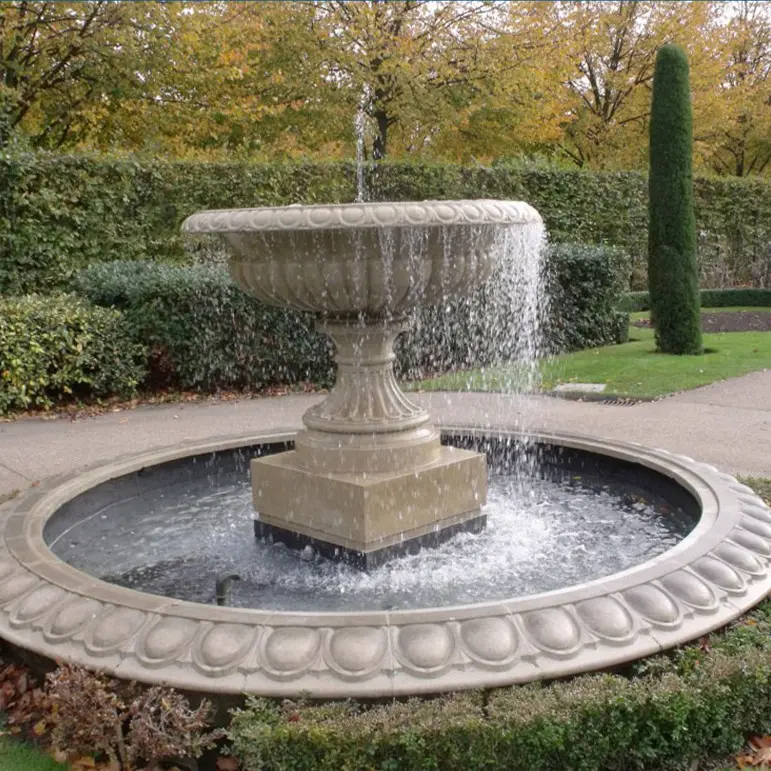 Personalizzato grande giardino all'aperto figura intaglio pietra naturale fontana di acqua in marmo per la vendita