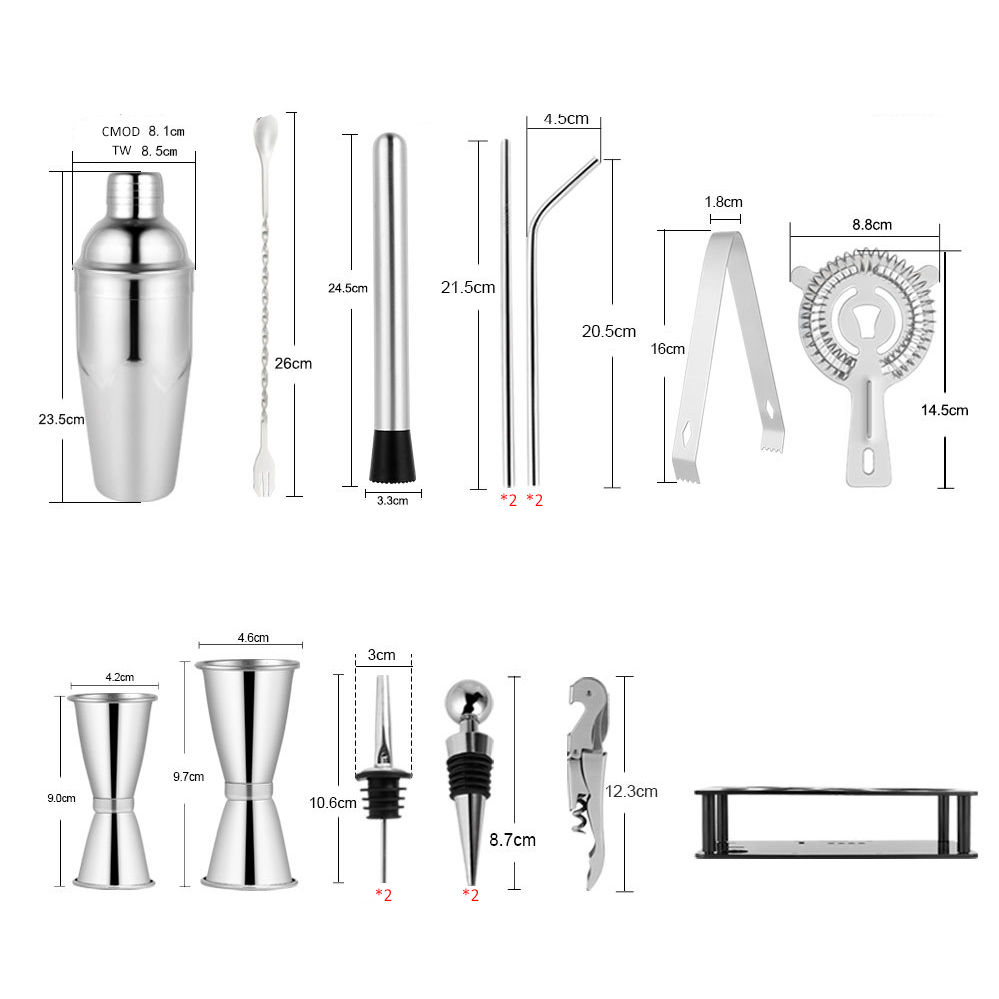 Argent 750 ml-19 pièces/ensemble