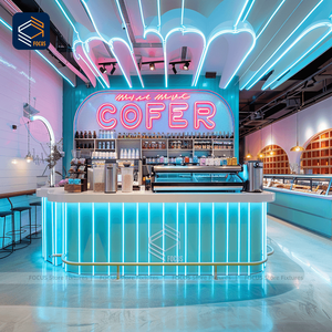 Diseño personalizado de heladería con vitrinas LED que cambian de color - Product Image 1