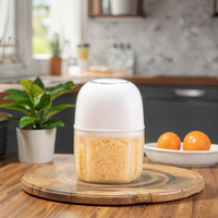 Hachoir à ail électrique premium et efficace en plastique, mini-gadget de cuisine robuste pour hacher l'ail et les légumes, usage domestique