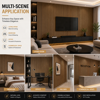 Panel Dinding Akustik Kayu Interior Modern, Papan Dekoratif Peredam Suara untuk Hotel, Kantor, Rumah