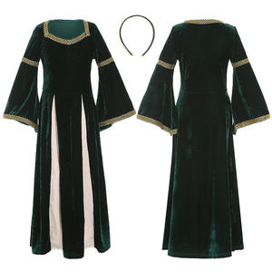 Renacimiento Retro Edad Media Niñas Ropa Canción y danza Drama Escenario Ropa Mangas acampanadas Falda larga - Product Image 6