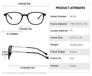 Lunettes personnalisables de jour et de nuit anti-lumière bleue pour ordinateur Lunettes photochromiques presbytes à monture carrée transparente pour unisexe - Product Image 4