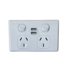 Tomada inteligente de parede de energia elétrica com distribuidores de portas usb