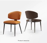 Fauteuil d'appoint moderne de haute qualité, avec revêtement en cuir amovible et structure métallique, pour la maison, l'hôtel, la villa, la salle à manger, l'entrepôt, les meubles