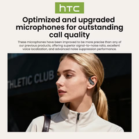 Écouteurs sans fil Bluetooth V6.0 HTC NE61 AI Translator avec réduction de bruit, TWS, sport, moniteur de fréquence cardiaque