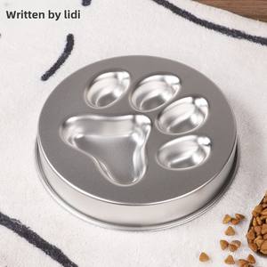 Cuenco lento para perros de acero inoxidable de gran tamaño con diseño de hueso de pescado y huella de pata - Product Image 3