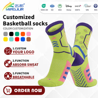 Chaussettes de basket-ball personnalisées avec broderie de logo, compression, coussinets respirants, séchage rapide, chaussettes de sport en tricot, fabrication OEM ODM