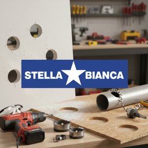 HSS sega a foro con scarico laterale. 36 036 t027 per tubo in gesso metallo fibra di perforazione stella bianca - Product Image 3