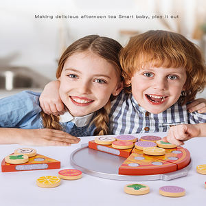 Tendance préscolaire début jouets éducatifs <span class=keywords><strong>en</strong></span> <span class=keywords><strong>bois</strong></span> semblant jouer <span class=keywords><strong>cuisine</strong></span> coupe ensembles de jouets avec couteau Pizza <span class=keywords><strong>jouet</strong></span> pour enfant jeux alimentaires - Product Image 2