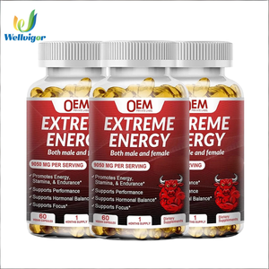 Suplemen Kapsul Energi Ekstrem <span class=keywords><strong>Guarana</strong></span> Ginseng Merah Kafein Horny Goat Weed L-arginine Maca untuk Dewasa 60 Kapsul - Product Image 1
