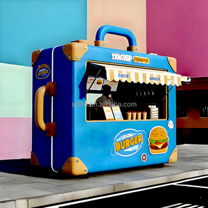 Cost-Effective Luggage-Style Dining <strong>Cart</strong> Durable Steel Frame Anti-Slip Foodtruck Trailer Foldable Rolling Serving <strong>Cart</strong> <strong>for</strong> <strong>Sale</strong> - Product Image 4