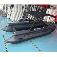 Jet Dinghy 470 cm, capacité 8 personnes, avec auvent pliable, support de canne à pêche, ancre et support de proue pour le sport, fournisseur chinois pour commandes en gros