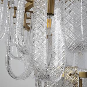 Lámpara de Techo de Cristal LED Moderna y Lujosa, Personalizable, de Cobre Dorado, para Escaleras de Hotel, Precio de Fábrica - Product Image 2