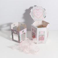 Dossiers cadeaux hexagonaux pliables personnalisés en petite série, écologiques, doublés d'éponge, réutilisables, imprimés UV, avec fermeture magnétique, pour anniversaire