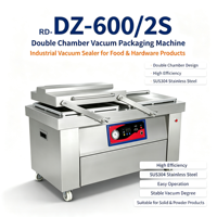 Machine de mise sous vide pneumatique à double chambre commerciale en acier inoxydable, automatique, pour l'emballage alimentaire et de la viande, scellage 4 mm