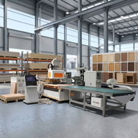 Centre de traitement CNC à commande numérique avec système de chargement automatique horizontal 3 axes pour le bois, routeur CNC avec moteur, roulement et PLC