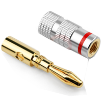 Connecteur banane 4 mm plaqué or 24 carats pour câbles de haut-parleurs audio