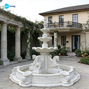 Cavallo in Marmo Bianco a 3 Livelli, Decorazione <span class=keywords><strong>da</strong></span> <span class=keywords><strong>Giardino</strong></span> di Lusso, Design Europeo, Intagliato a Mano, Personalizzabile - Product Image 2
