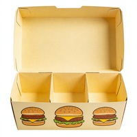 Boîte à lunch jetable biodégradable personnalisée pour restaurant, avec gaufrage, pour hamburgers et frites éco-responsables